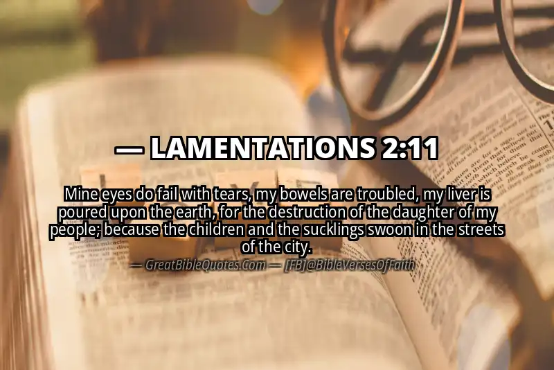 Bible verse: LAMENTATIONS 2:11 Image