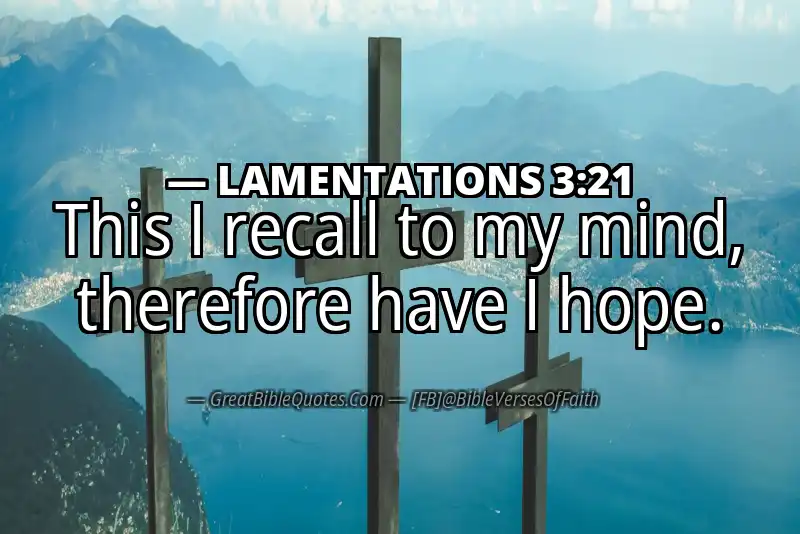 Bible verse: LAMENTATIONS 3:21 Image