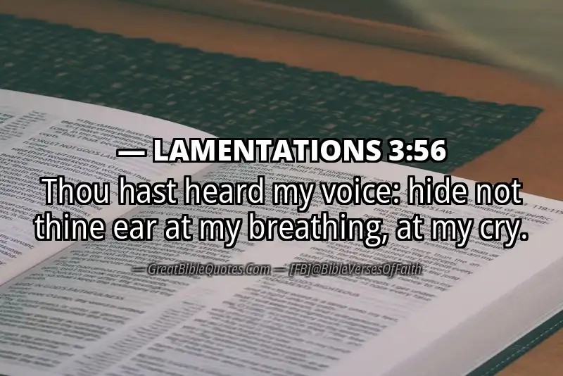 Bible verse: LAMENTATIONS 3:56 Image