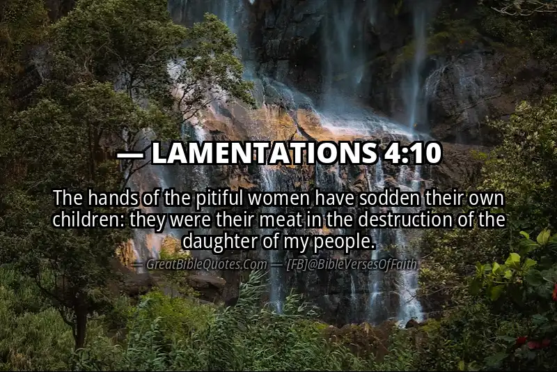 Bible verse: LAMENTATIONS 4:10 Image