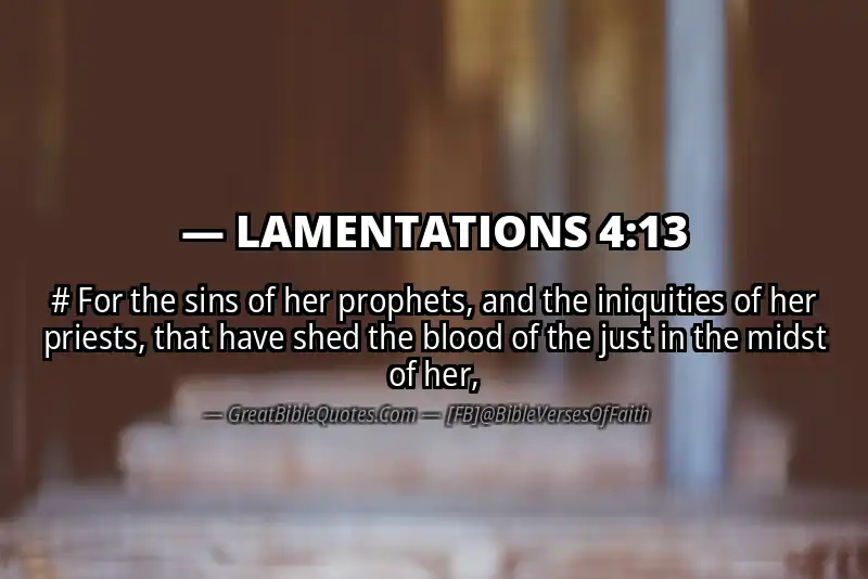 Bible verse: LAMENTATIONS 4:13 Image