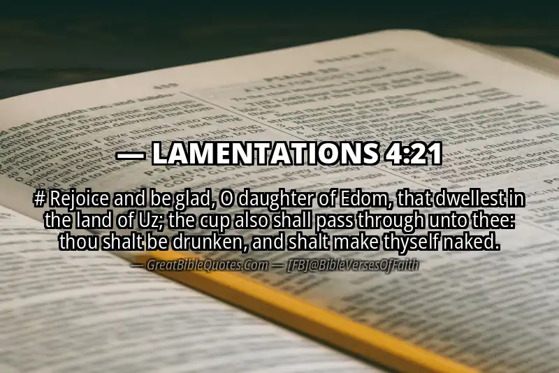 Bible verse: LAMENTATIONS 4:21 Image