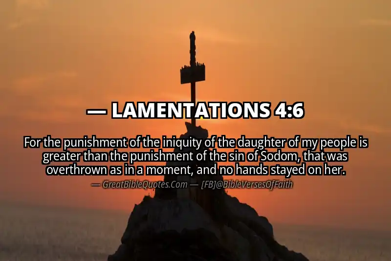 Bible verse: LAMENTATIONS 4:6 Image