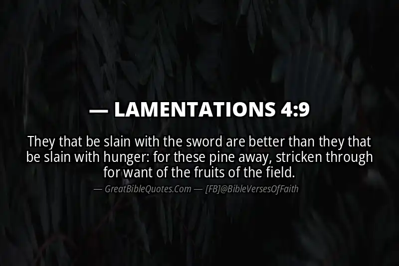 Bible verse: LAMENTATIONS 4:9 Image