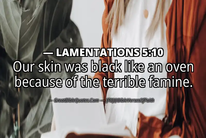 Bible verse: LAMENTATIONS 5:10 Image