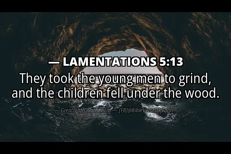 Bible verse: LAMENTATIONS 5:13 Image