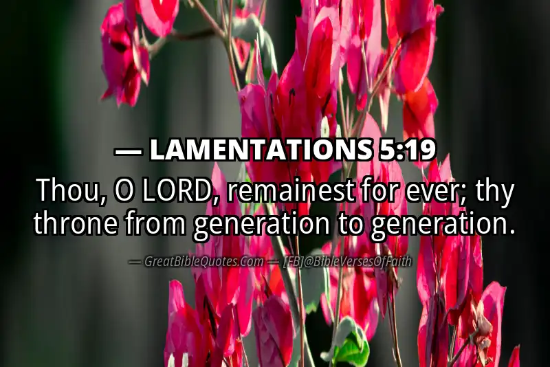 Bible verse: LAMENTATIONS 5:19 Image