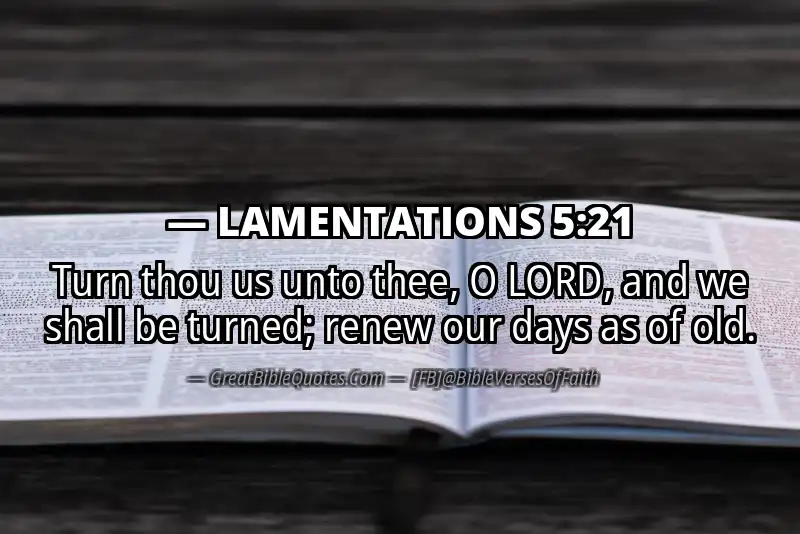 Bible verse: LAMENTATIONS 5:21 Image