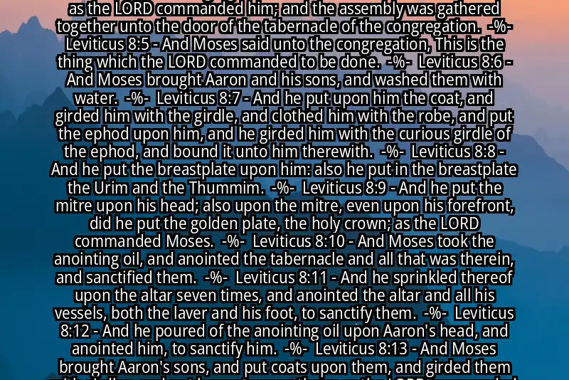 Image for LEVITICUS 8:1-13 Bible verse