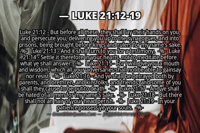 Image for LUKE 21:12-19 Bible verse