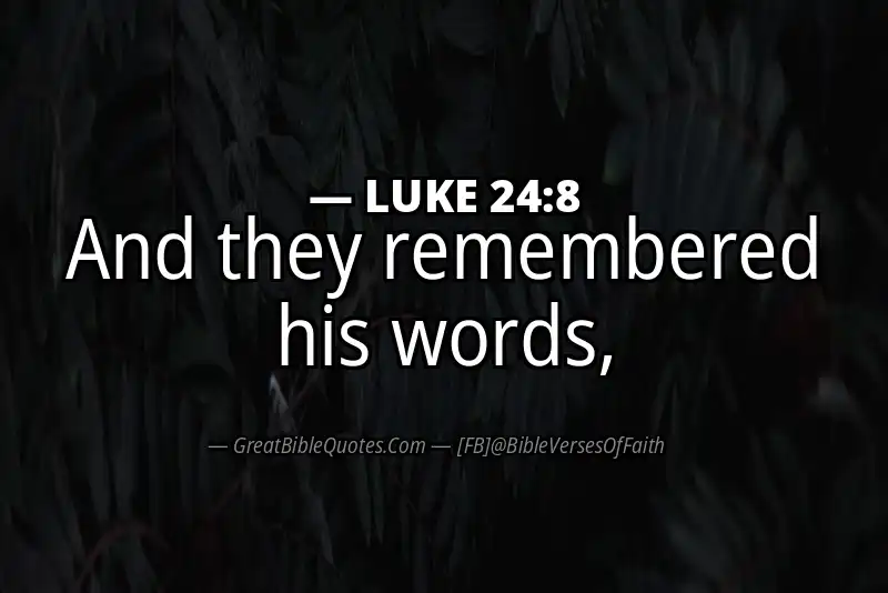 LUKE 24:8 Verse Image