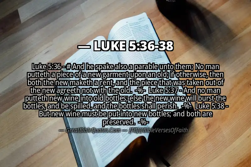 Image for LUKE 5:36-38 Bible verse