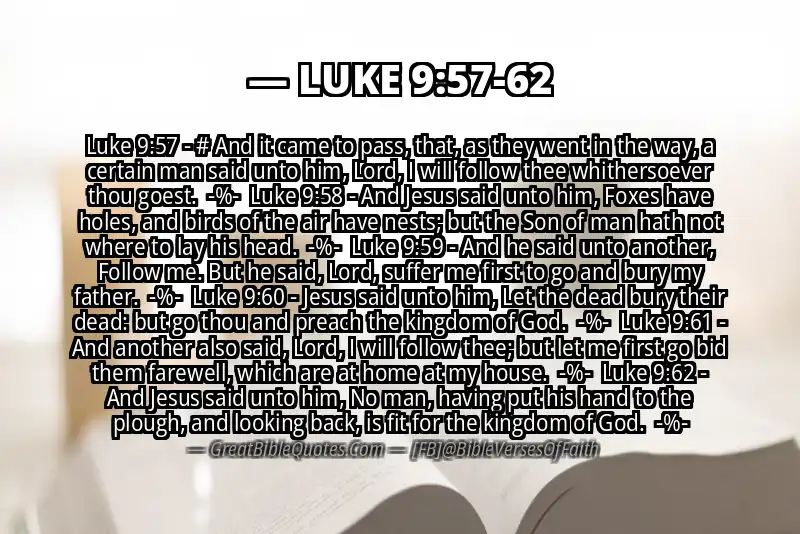 Image for LUKE 9:57-62 Bible verse