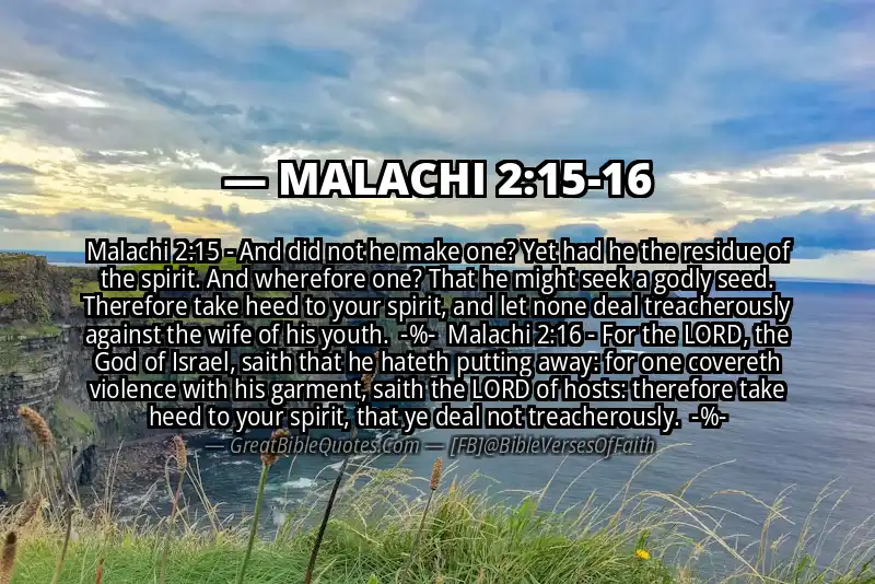 Image for MALACHI 2:15-16 Bible verse