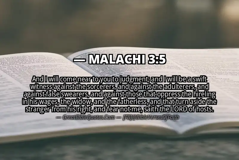 Bible verse: MALACHI 3:5 Image