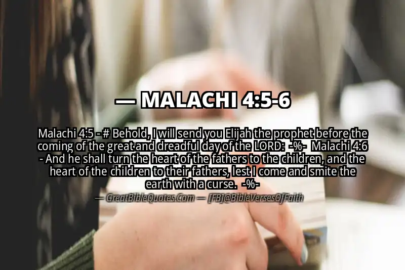 Image for MALACHI 4:5-6 Bible verse
