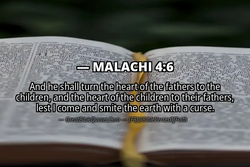 Bible verse: MALACHI 4:6 Image