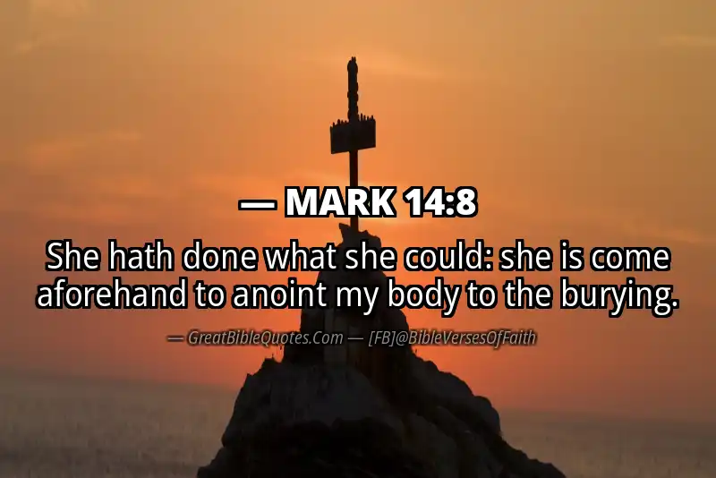 MARK 14:8 Verse