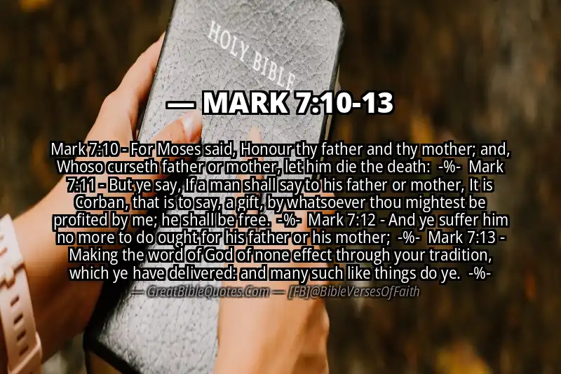 Image for MARK 7:10-13 Bible verse