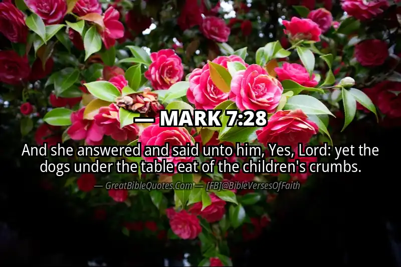 MARK 7:28 Verse