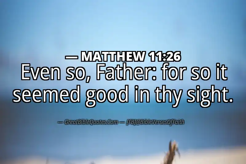 MATTHEW 11:26 Verse