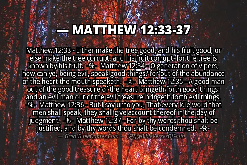 Image for MATTHEW 12:33-37 Bible verse
