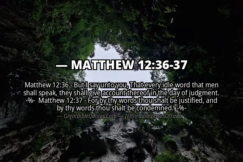 Image for MATTHEW 12:36-37 Bible verse