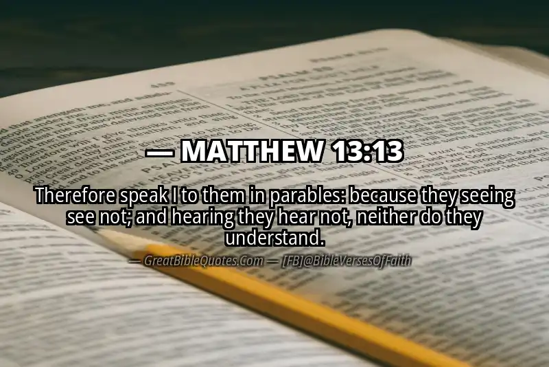 MATTHEW 13:13 Verse Image