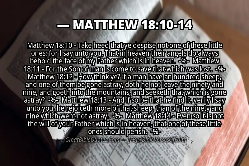 Image for MATTHEW 18:10-14 Bible verse
