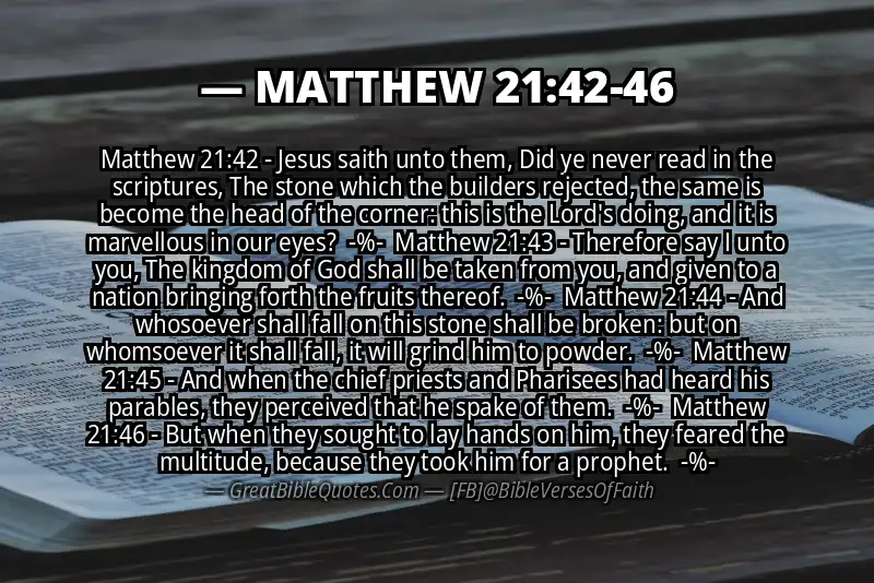 Image for MATTHEW 21:42-46 Bible verse
