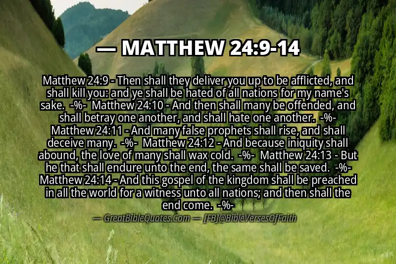 Image for MATTHEW 24:9-14 Bible verse