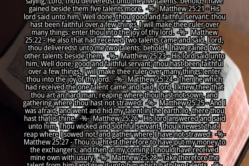 Image for MATTHEW 25:14-30 Bible verse