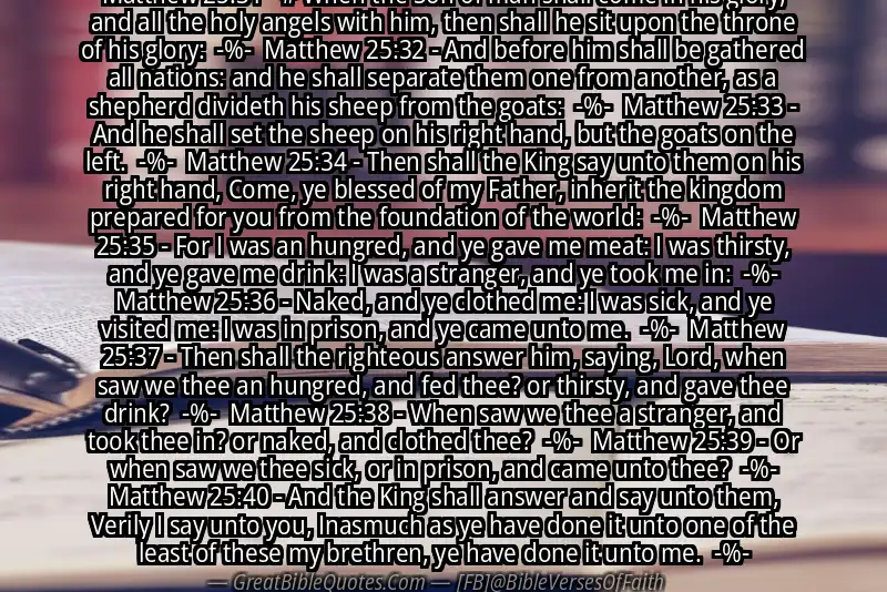 Image for MATTHEW 25:31-40 Bible verse