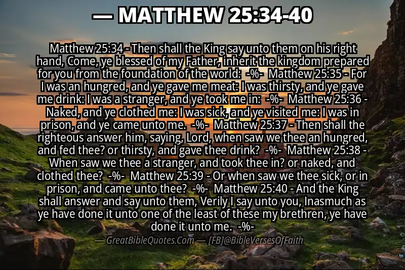 Image for MATTHEW 25:34-40 Bible verse