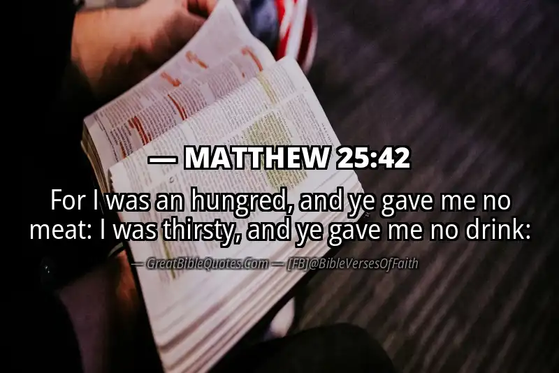 MATTHEW 25:42 Verse