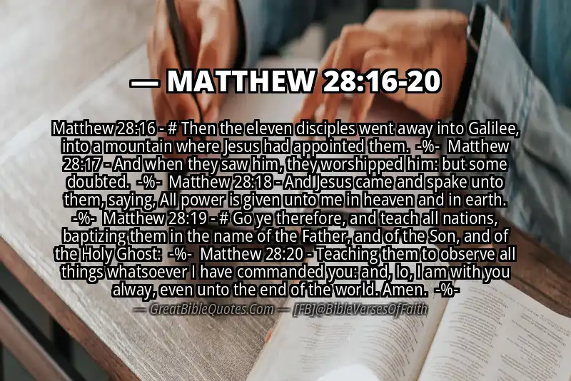 Image for MATTHEW 28:16-20 Bible verse