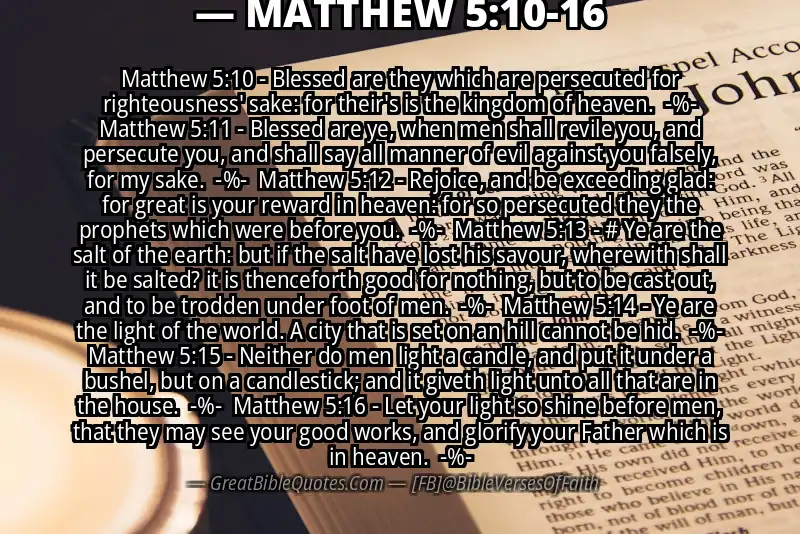 Image for MATTHEW 5:10-16 Bible verse