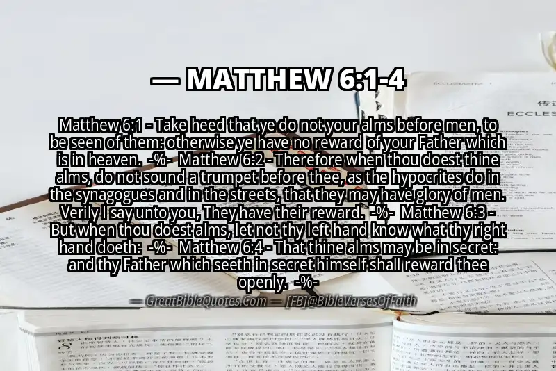 Image for MATTHEW 6:1-4 Bible verse