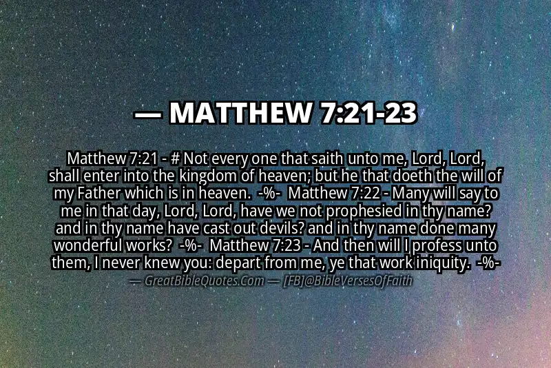Image for MATTHEW 7:21-23 Bible verse