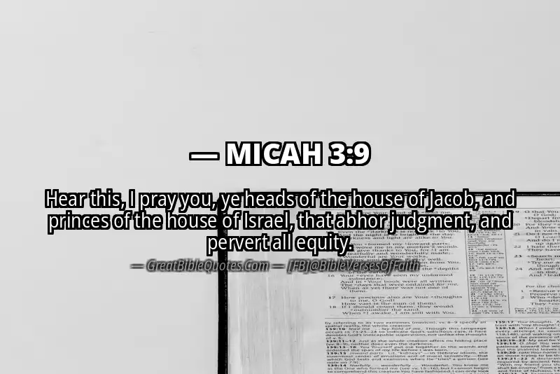 MICAH 3:9 Verse