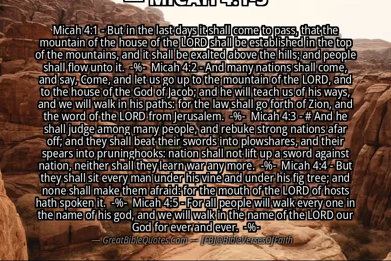 Image for MICAH 4:1-5 Bible verse