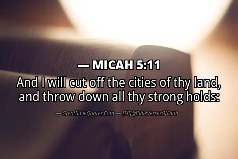 Bible verse: MICAH 5:11 Image