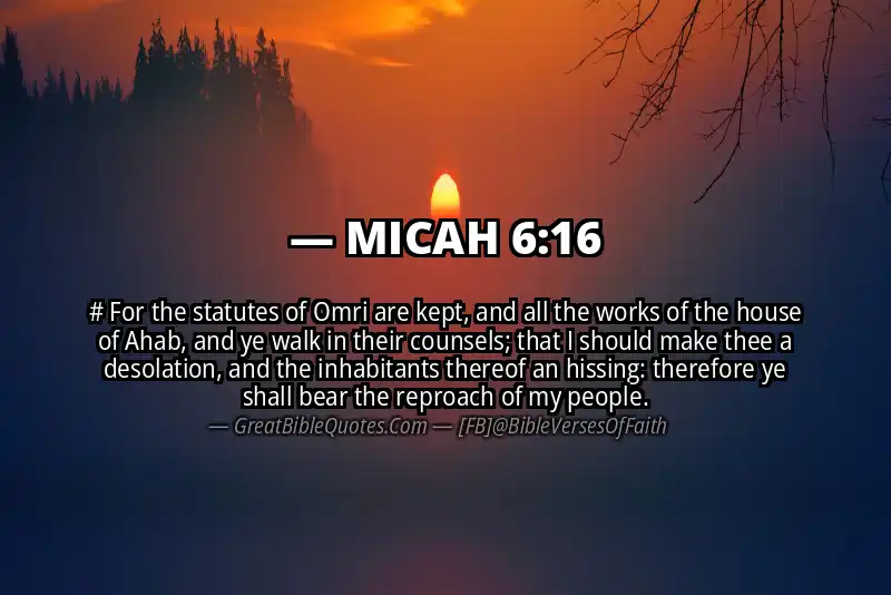 MICAH 6:16 Verse