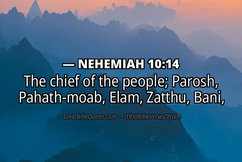 NEHEMIAH 10:14 Verse