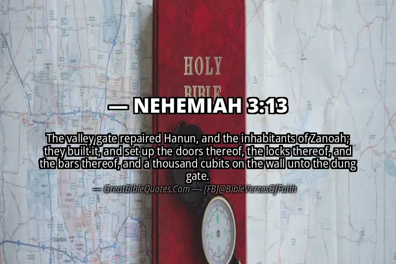 NEHEMIAH 3:13 Verse Image