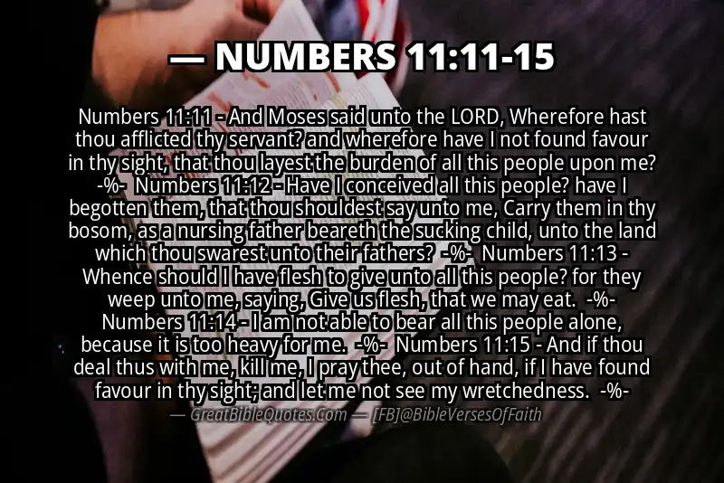 Image for NUMBERS 11:11-15 Bible verse