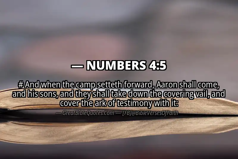 NUMBERS 4:5 Verse Image