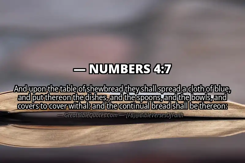NUMBERS 4:7 Verse Image