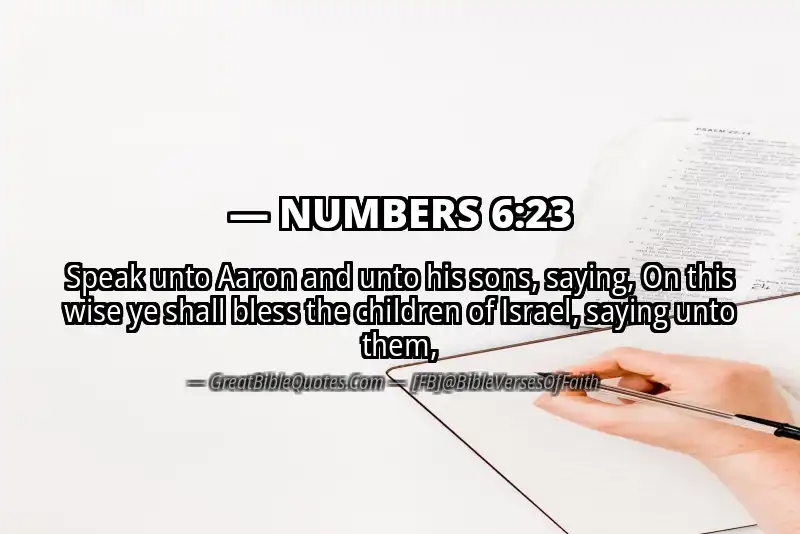 NUMBERS 6:23 Verse