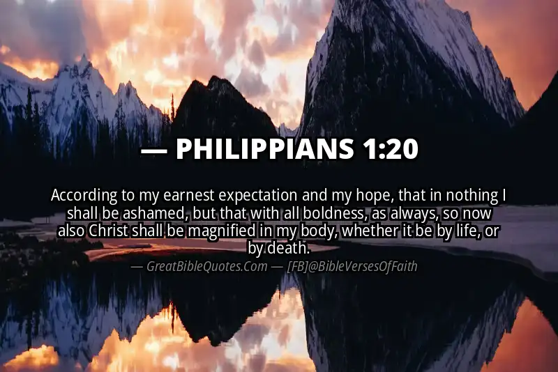 Bible verse: PHILIPPIANS 1:20 Image